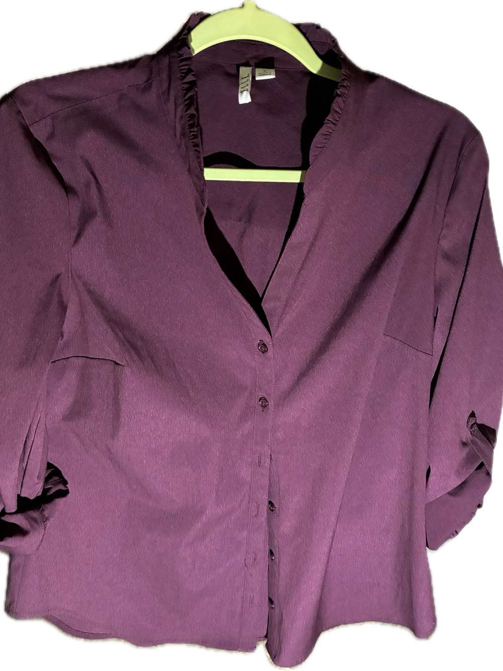Elle Plum Button-Front Women's Blouse